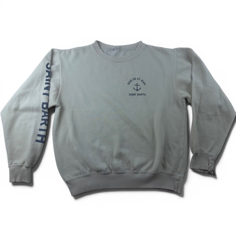 John Galt Sweatshirt Women S White Baie De St Jean Anchor Logo Print‎ Nautical